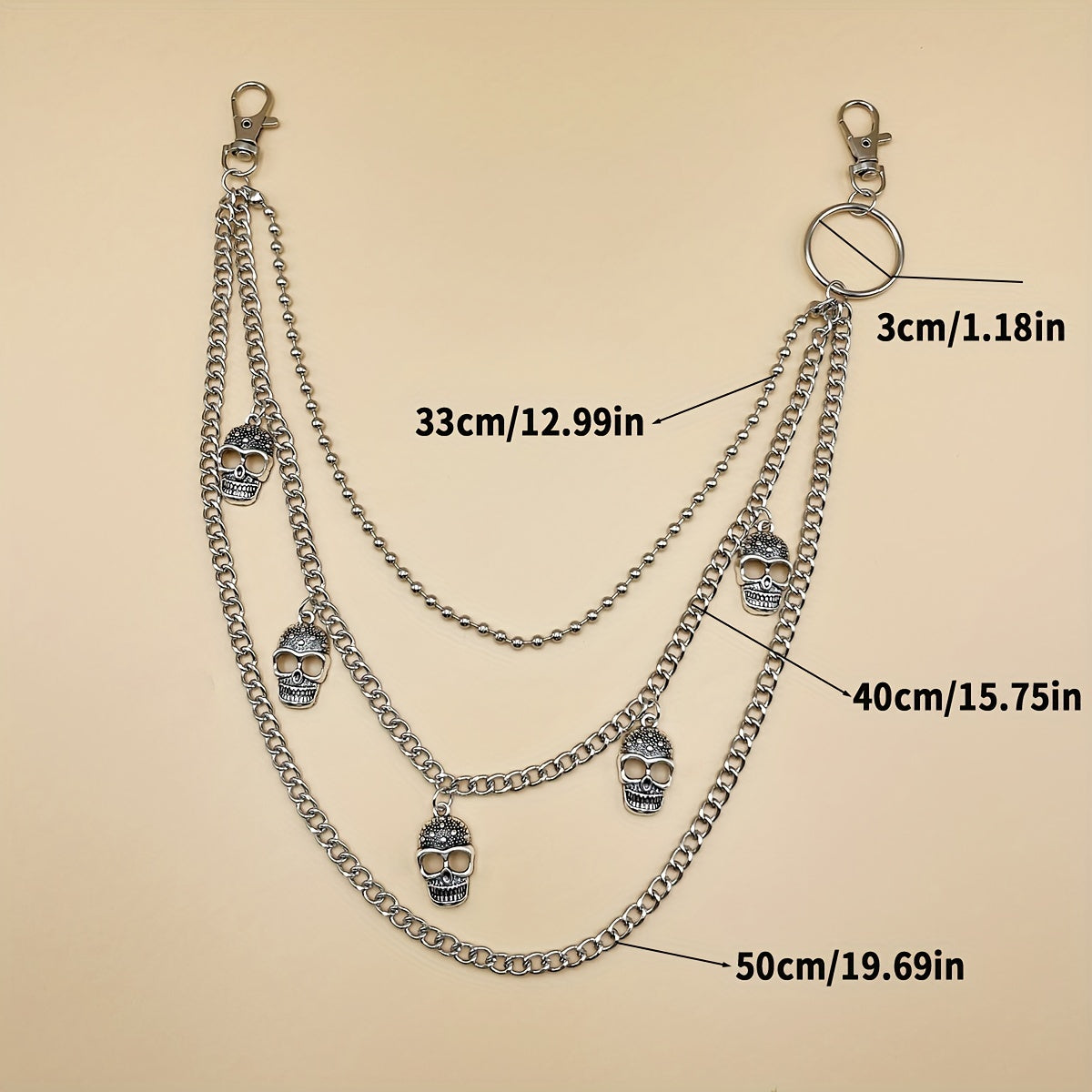Skull Chain Halloween Waist Chain Hip Hop Rock Gothic Belt Chain