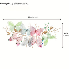 2pcs Summer Dopamine Butterfly Hair Clips Gradient Wedding Decorations
