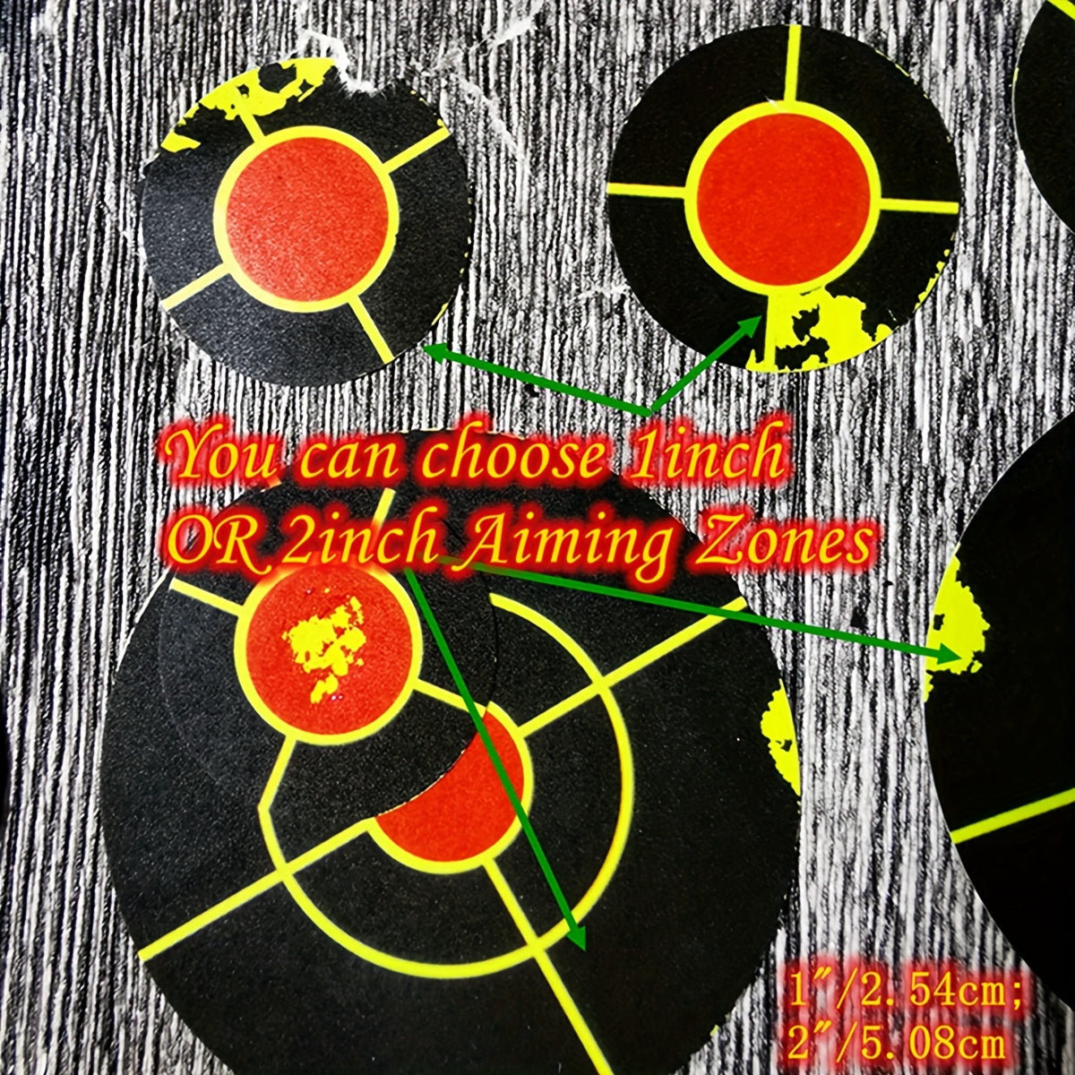 10 Pack Adhesive Splatter Targets 2.5" Plus 1" Bright Yellow Burst Upon Impact