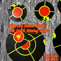 10 Pack Adhesive Splatter Targets 2.5" Plus 1" Bright Yellow Burst Upon Impact