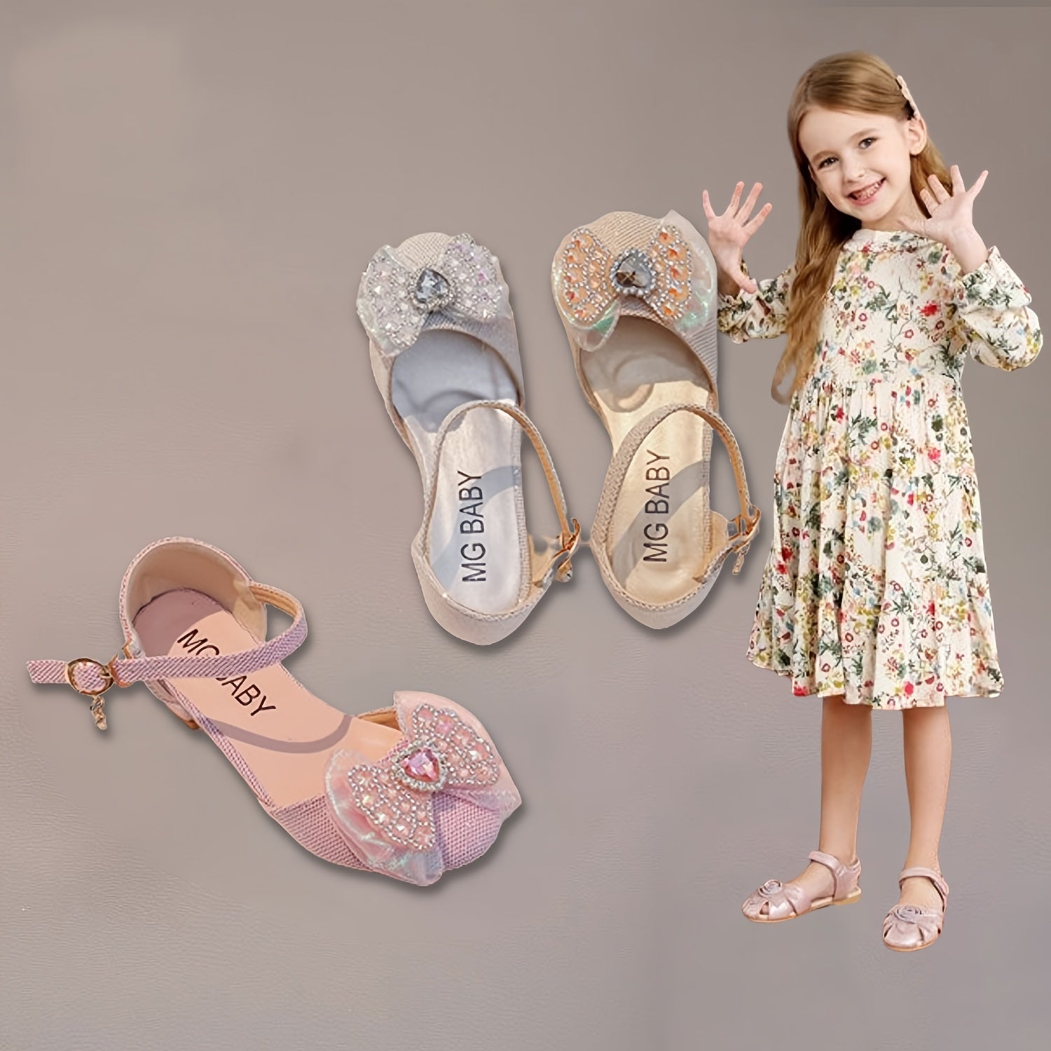 Girls Sandals Summer Kids Princess Shoes With Fancy Bow Ties