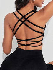 Block Sleeveless Crop Top Beauty Back Sports Tank Top Women's Clothing