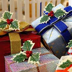 5pcs Christmas Red Fruit Leaves DIY Christmas Accessories