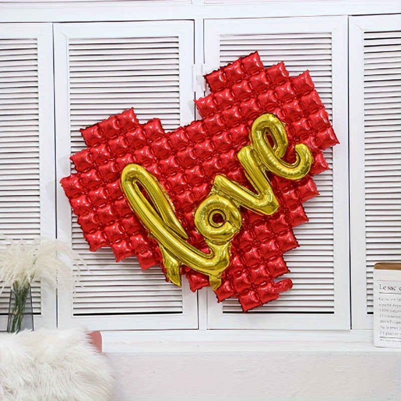 139 Red Heart Red Balloon Background Wall Love Heart Shaped Foil Balloon