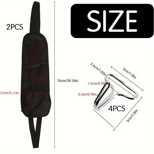2pcs Car Seat Side Storage Bag Seat Side Hanging Organizer Oxford Cloth Mesh Bag