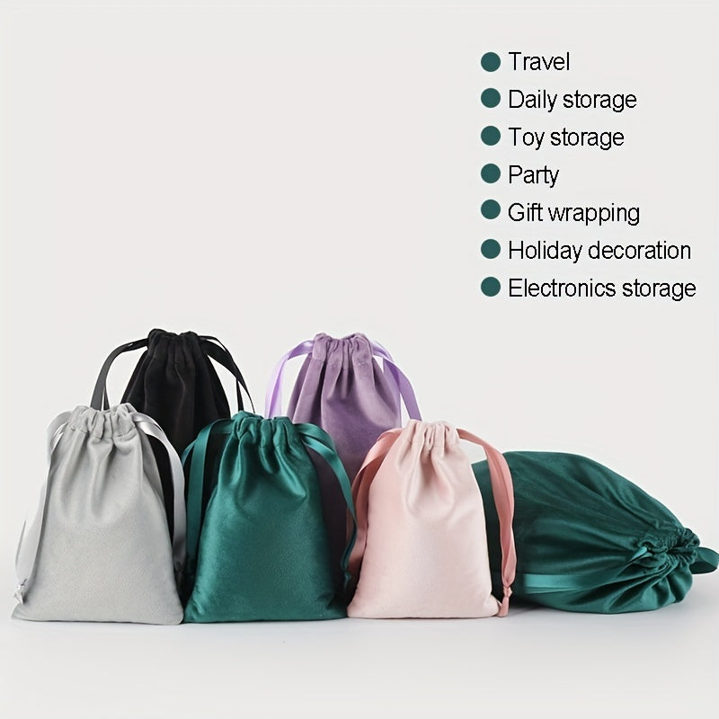 Velvet Drawstring Bags Pouches for Jewelry Storage and Travel - 1pc