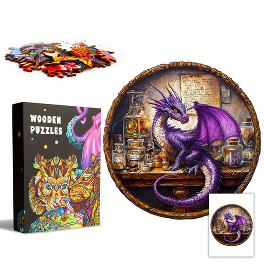 Magic Dragon Wooden Jigsaw Puzzle Creative Animal Shape Puzzle