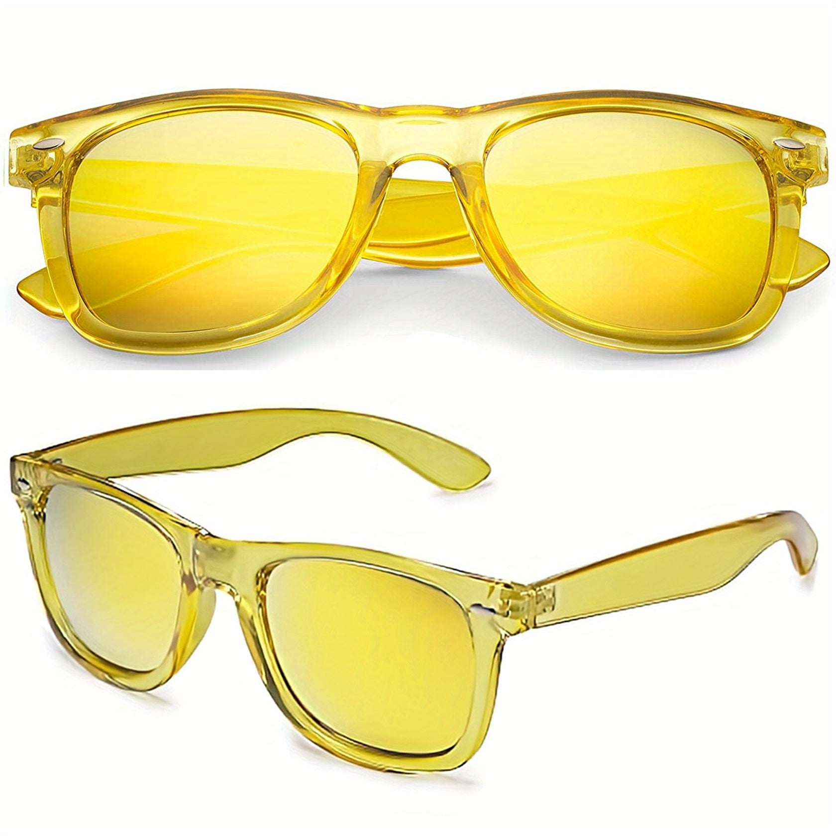 Translucent Frame Colorful Mirror Sunglasses UV Protection for Men