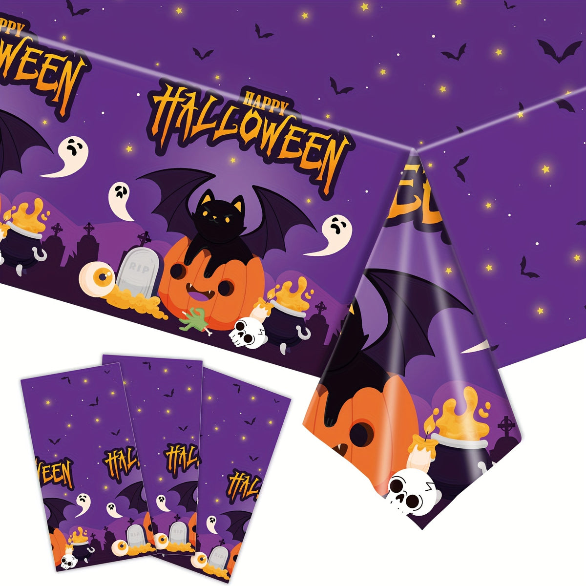 Waterproof Halloween Party Tablecloth 108in 54in