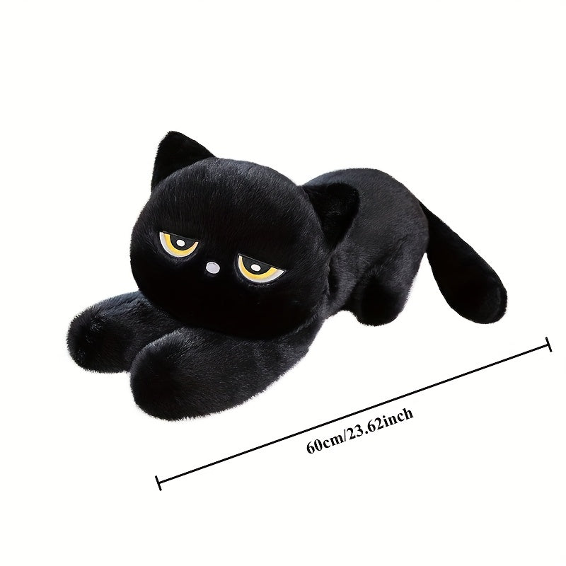 Soft Fluffy Cat Plush Toy Doll with Expressive Eyes 23.62in Mixed Colors