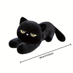 Soft Fluffy Cat Plush Toy Doll with Expressive Eyes 23.62in Mixed Colors