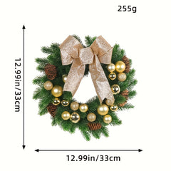 Bowknot Christmas Wreath Window Home Door Decor