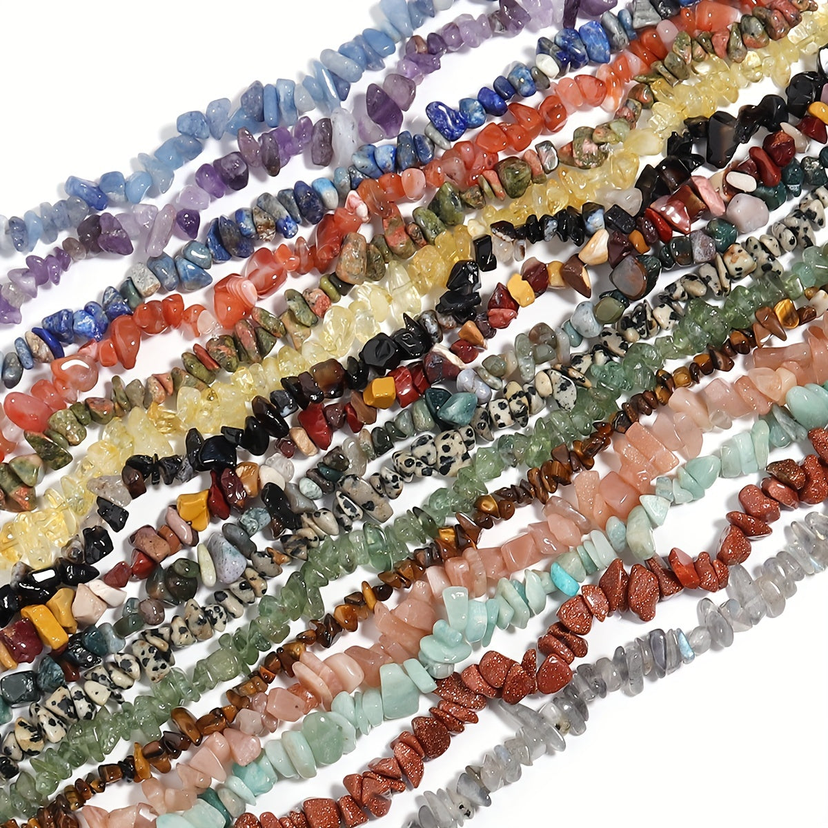 Vintage Boho Stone Beaded Chain Necklace Jewelry
