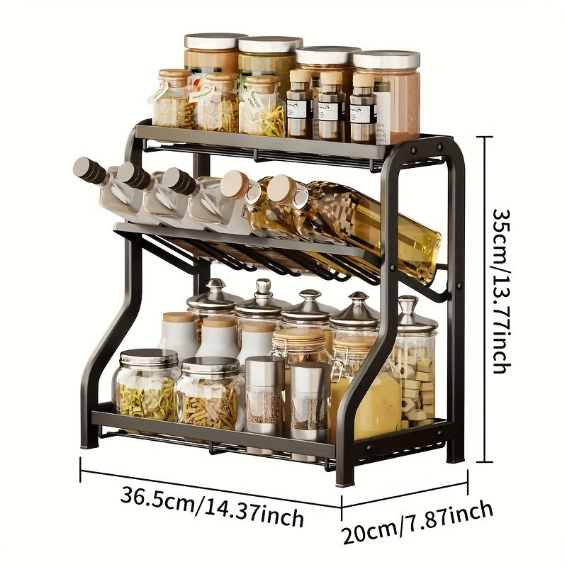 3 Tier Kitchen Rack Organizer Counter Storage Shelf Seasoning Organizer