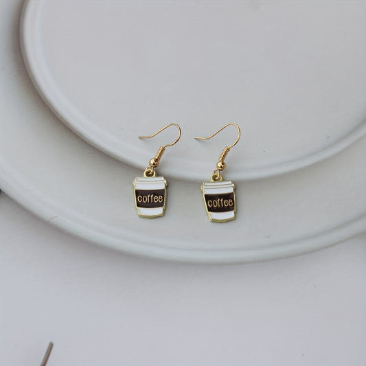 Coffee Cup Earrings Retro Party Jewelry Gift For Women