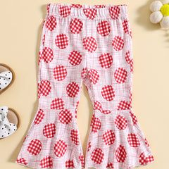 Baby Girls Casual Plaid Flared Pants for Summer