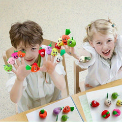 10pcs Cartoon Finger Puppet Toy Fruit Vegetable Shape Early Education