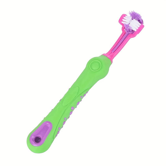 Three Headed Dog Toothbrush Soft Bristle Pet Teeth Cleaning Brush