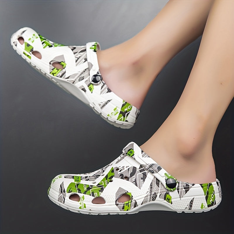 Women's Colorblock Platform Clogs Slip On Round Toe Comfy Shoes