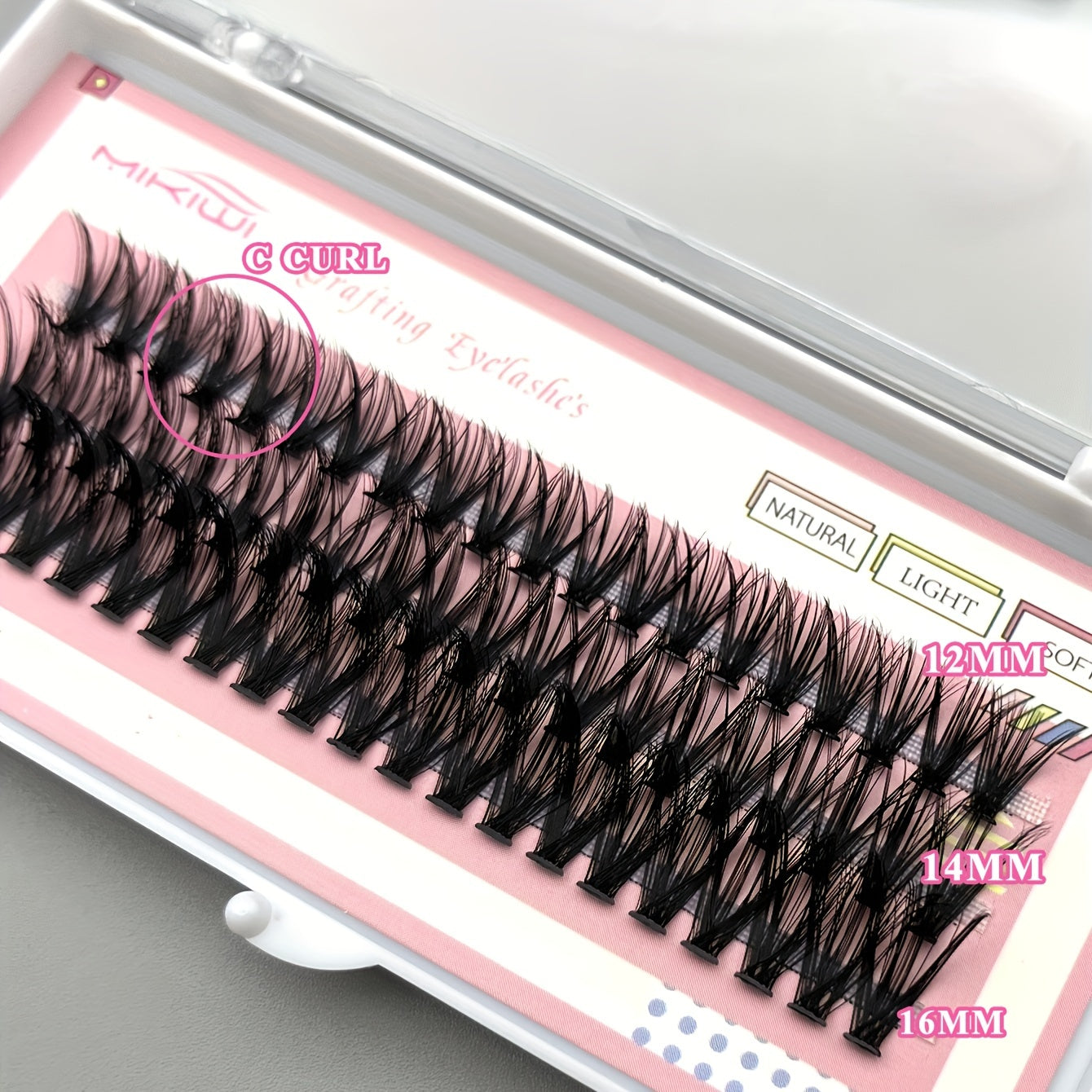 Curl Mix 12 14 16mm Cluster Lashes for DIY Eyelash Extension at Home