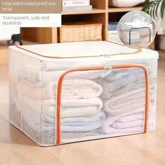 66L Waterproof Storage Box Nylon PVC Foldable Clothes Storage Box
