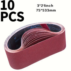 10pcs 7.62x53.34cm Sanding Belt - 80/120/150/240/400 Grits