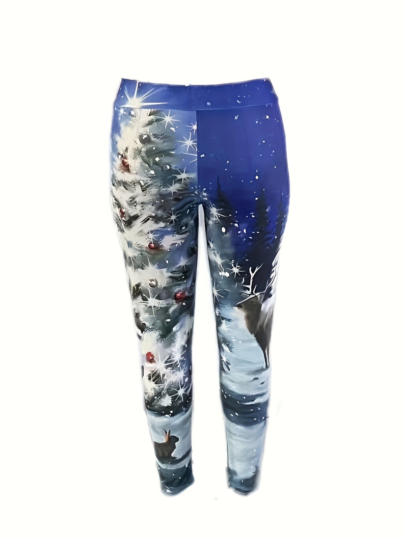  Snowflake Print High Rise Leggings