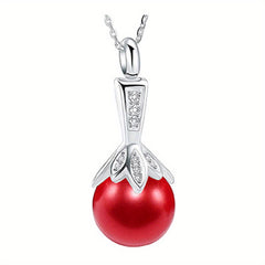 Pearl Urn Necklace Ashes Memorial Cremation Faux Pearl Pendant Jewelry