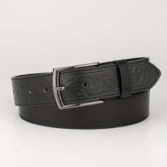 High End Embossed Sports Square Casual Belt PU Men's Leather Belt
