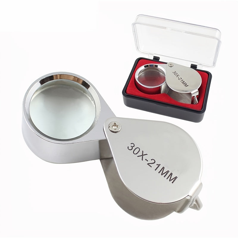 Pocket Size Folding Jewelry Loupe Magnifying Glass 10X 20X 30X Metal