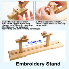 Wooden Adjustable Embroidery Stand Multifunction Hoops Holder