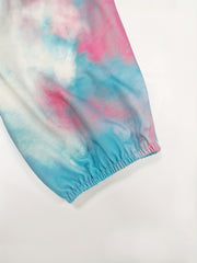  Women's Tie Dye Long Sleeve Hoodie Dress
