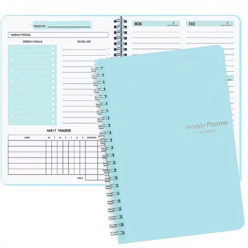 2pcs A5 Planner Daily Weekly Time Planner Notepad 52 Sheets 104 Pages