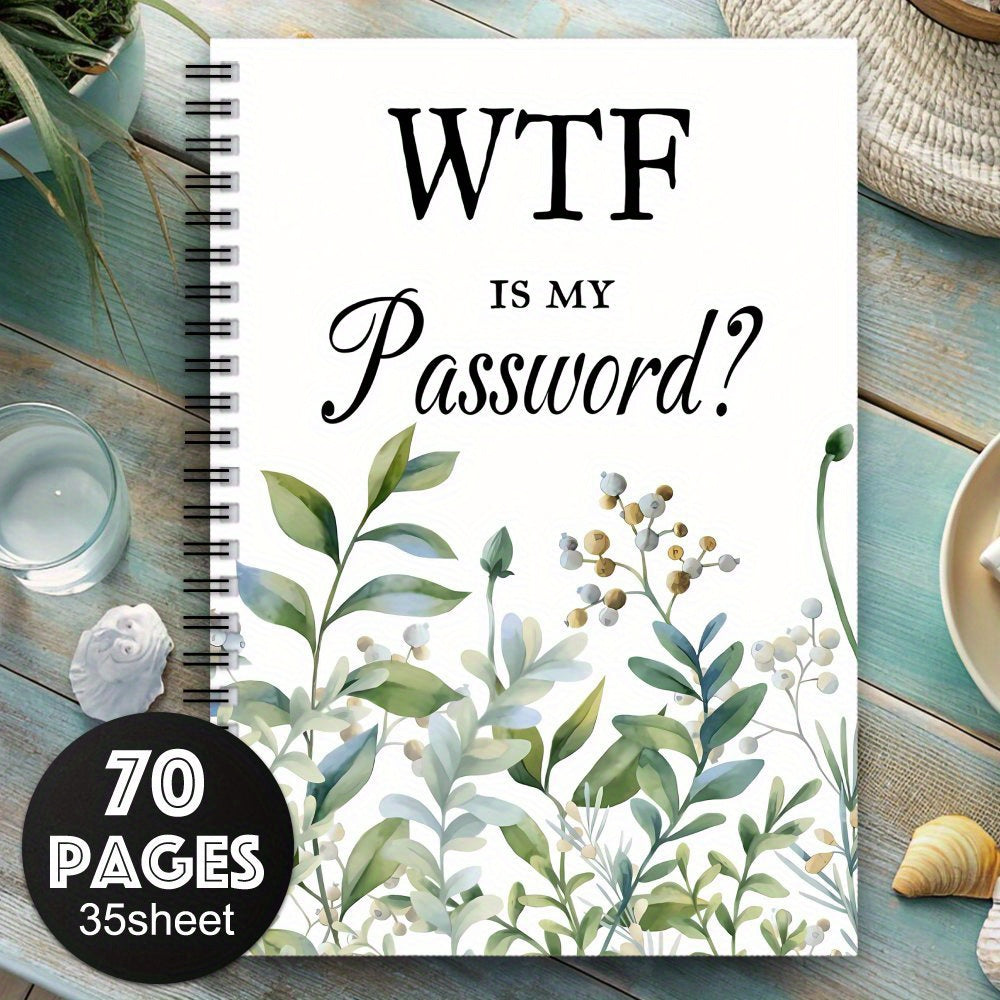 Funny Floral Spiral Notebook for Internet Login Details