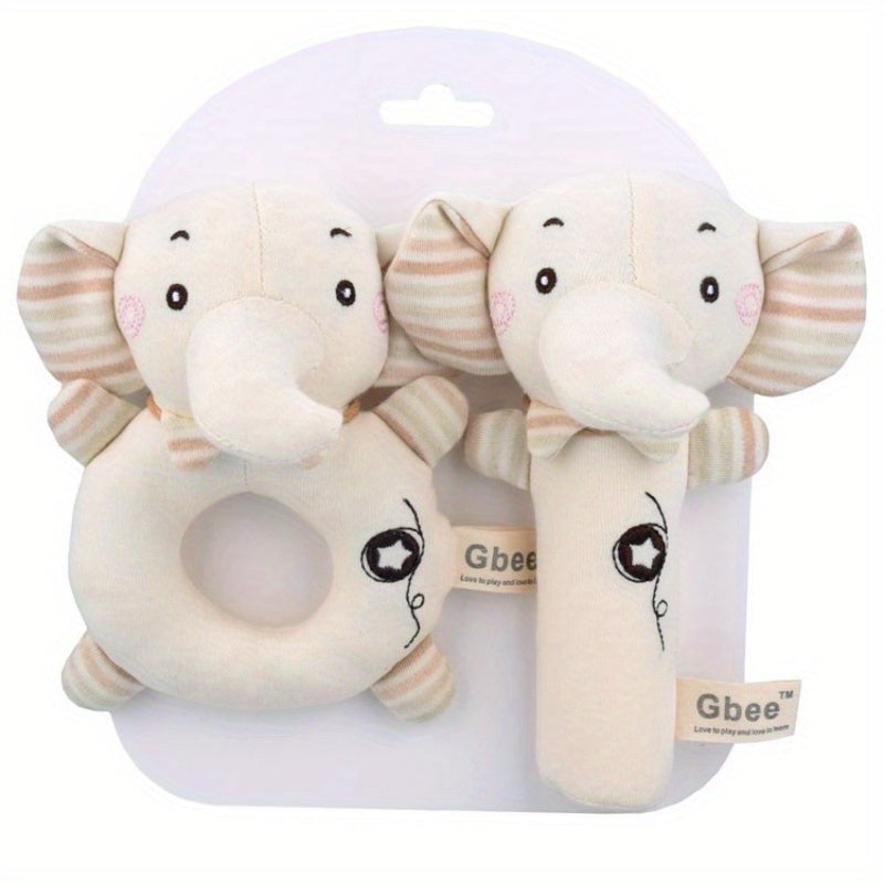 Organic Cotton Hand Rattle Stick Baby Soothing Rattle Toy
