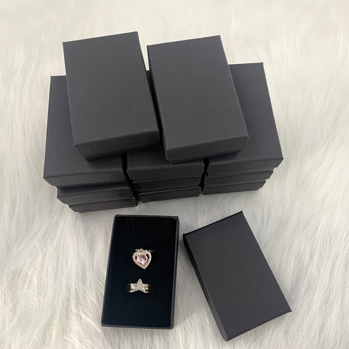 Classic Style Ring Earrings Set Box Jewelry Packaging Box