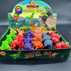 Dino Luminous Ring Kids Party Toy LED Jurassic Dinosaur Ring Plastic Mixed