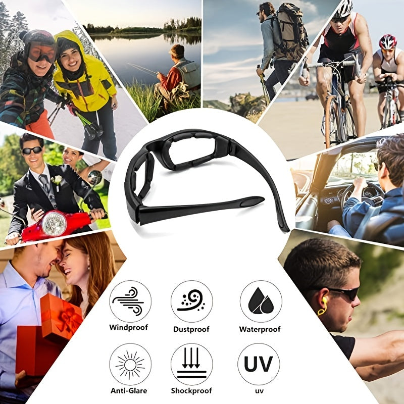 Motorcycle Riding Glasses Padded Goggles UV Protection Dustproof Windproof
