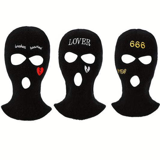 Mens Broken Love LOVER 666 Three Hole Mask Cycling Helmet Balaclava Mask