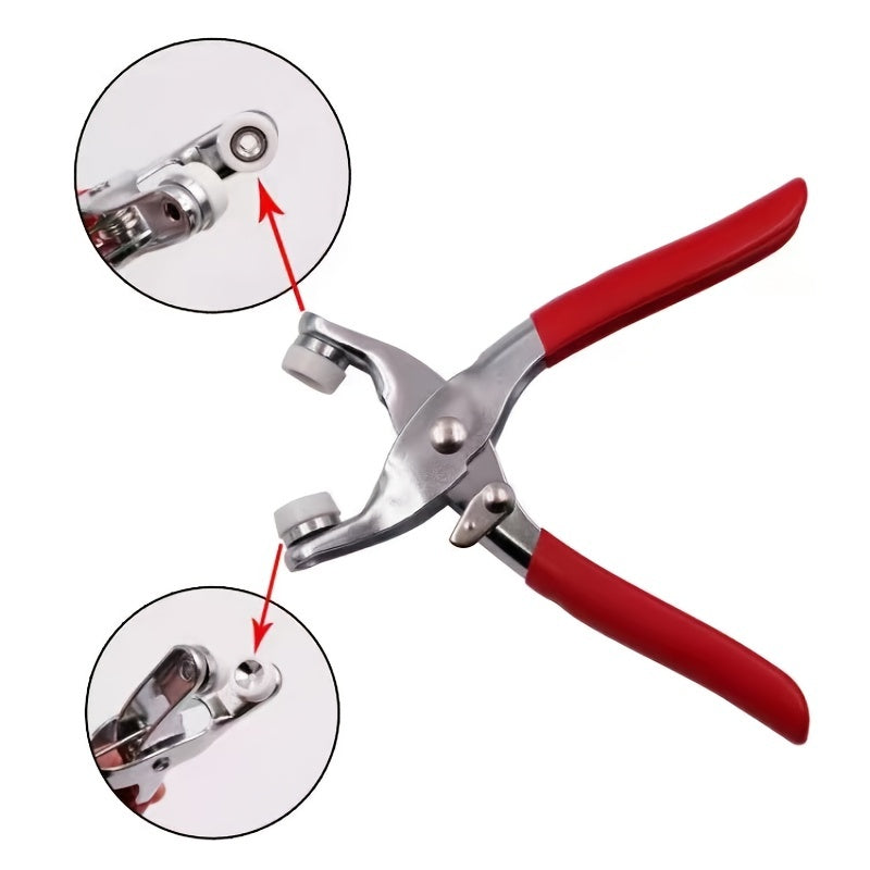 Button Mounting Tool Set Metal Pliers No Sew Fasteners Studs