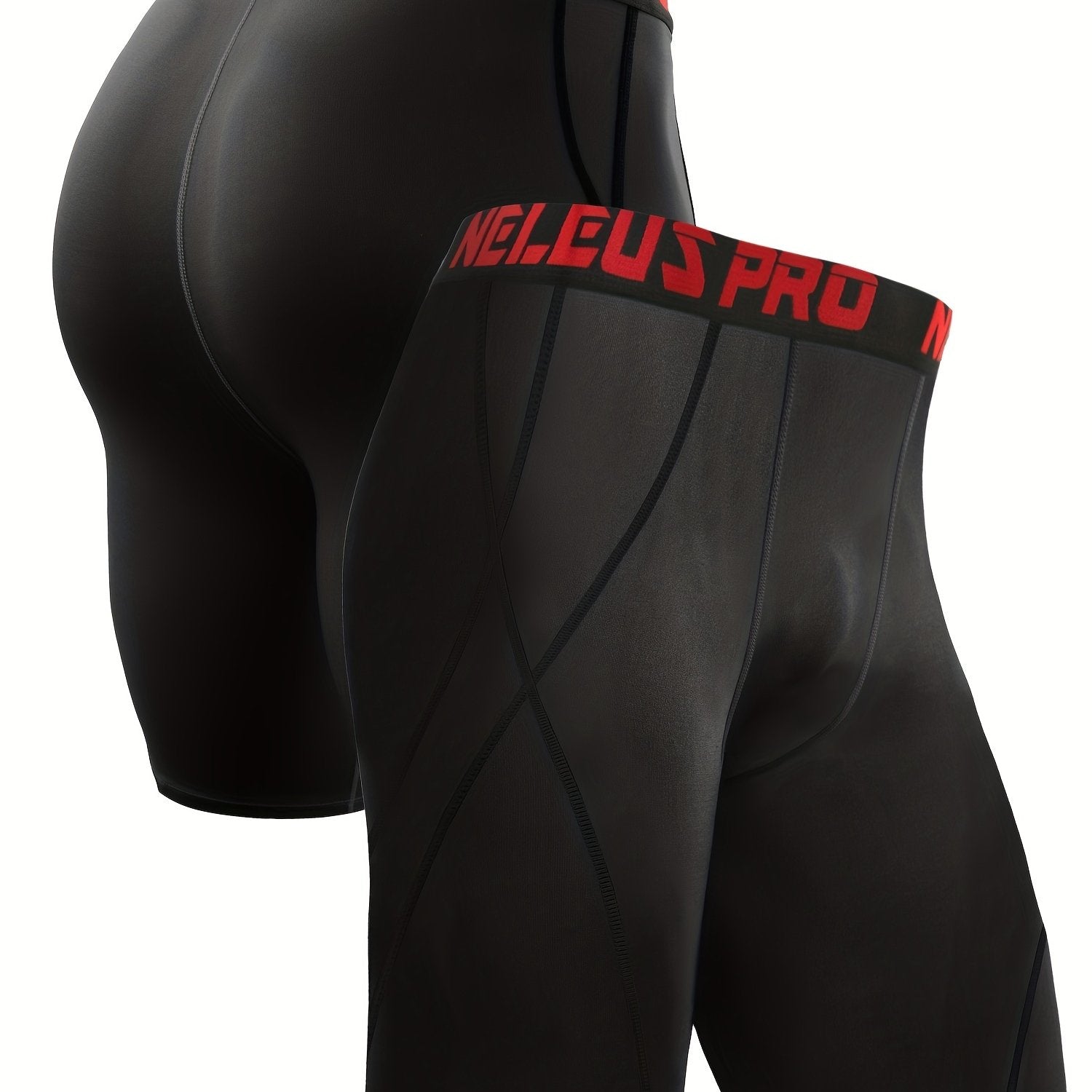 Men's Solid Compression Shorts High Stretch Sportswear for Gym Running