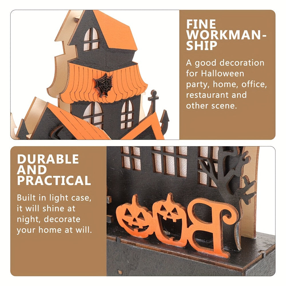 Halloween Haunted House Lights Wooden Table Decor Operated Lighting
