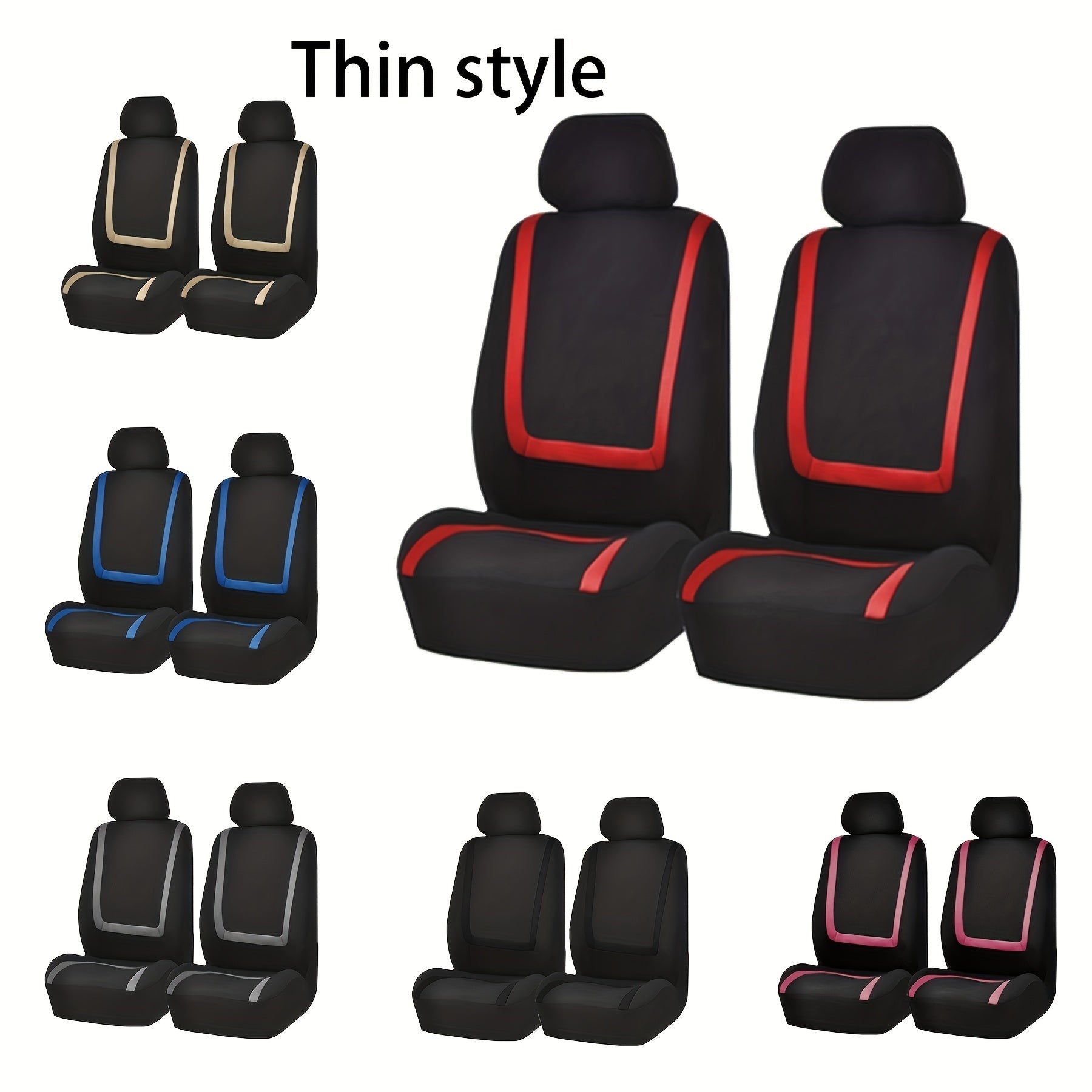 Universal 2 Seat Car Seat Cover Set Breathable Polyester Protection