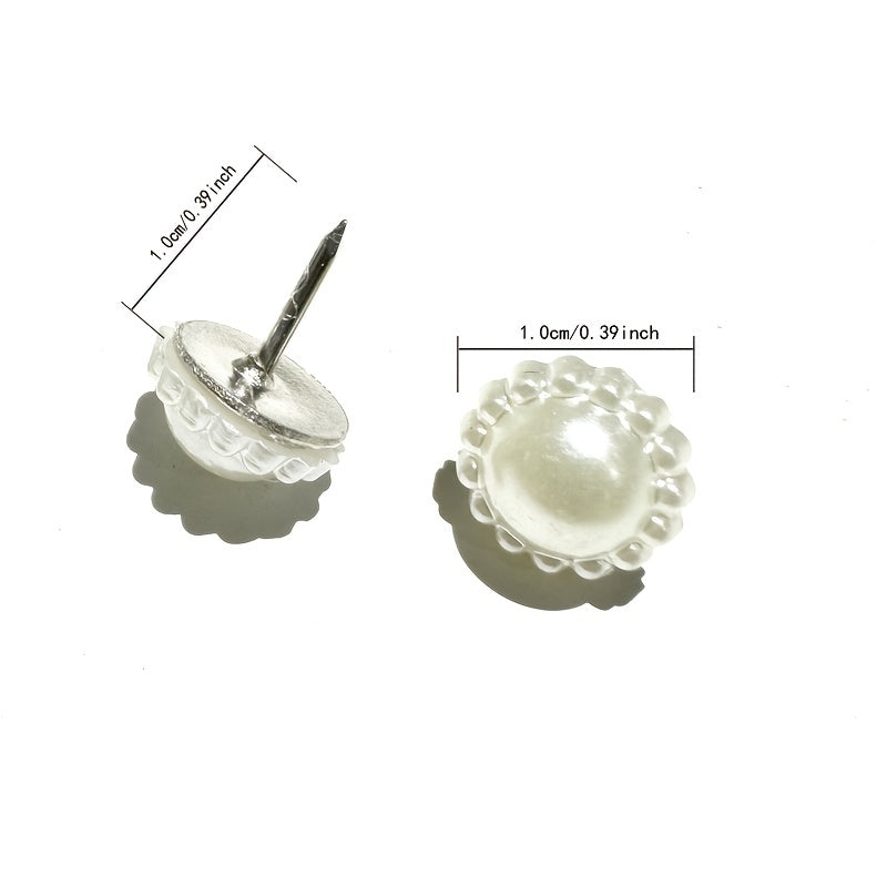 30pcs Pearl Pattern Sun Flower Thumb Nails for Decorative Furniture and Wall
