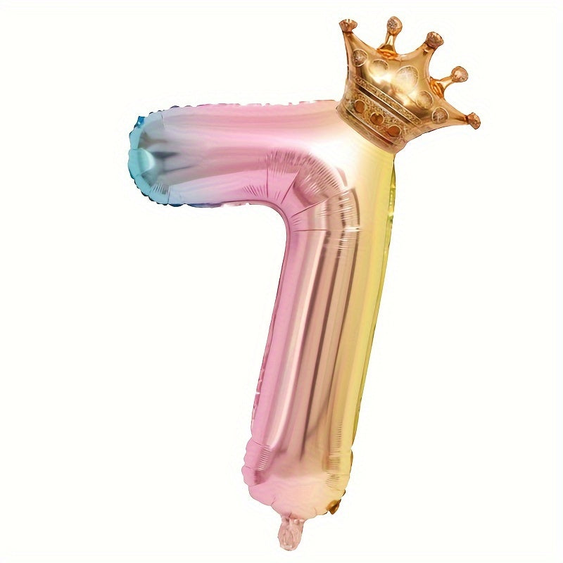 32 inch Gradient Crown Number Balloon Set