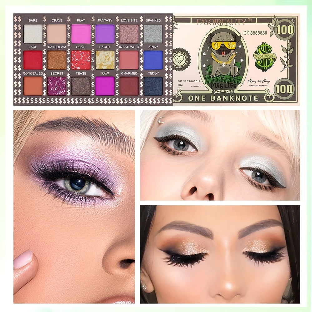 18-Color Sequin Matte Eyeshadow Palette with Highlighter
