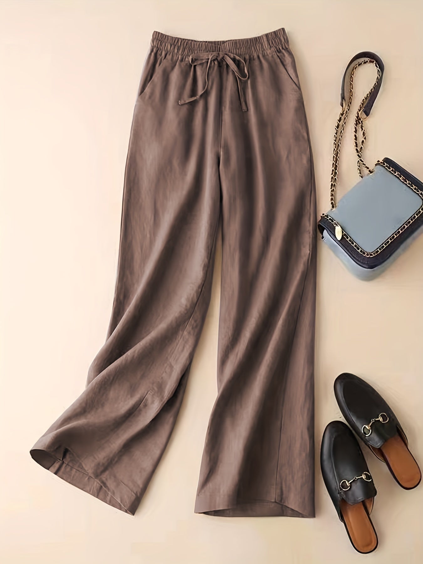 Drawstring Wide Leg Pants Casual Loose Pants