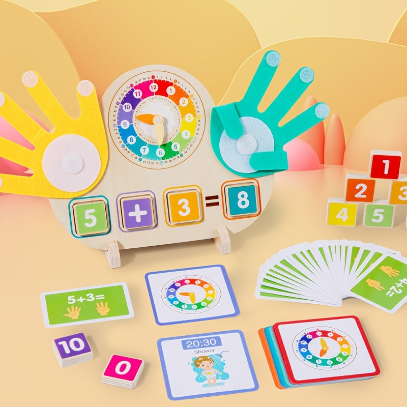 Double Sided Finger Counting & Number Tracing Board with Clock