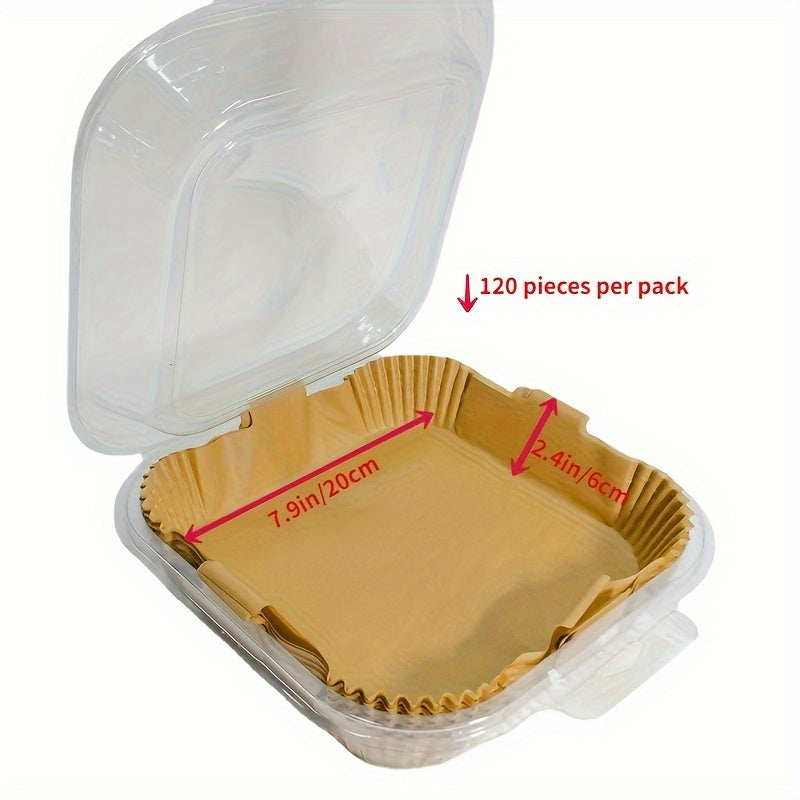 120pcs Square Air Fryer Liners Non-stick Paper for Cooking