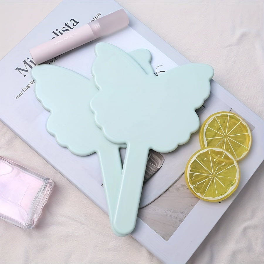 Green Butterfly Handheld Makeup Vanity Mirror with Handle